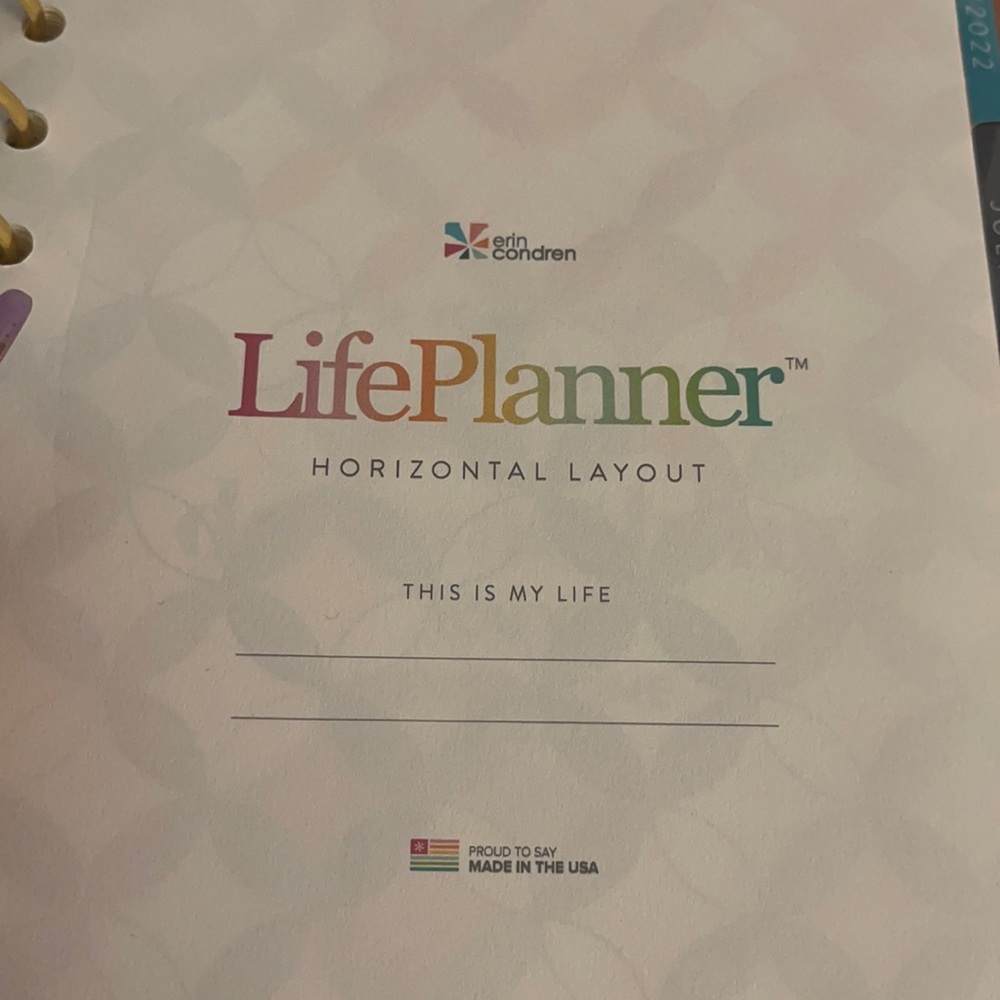 Erin condren A5 planner fill